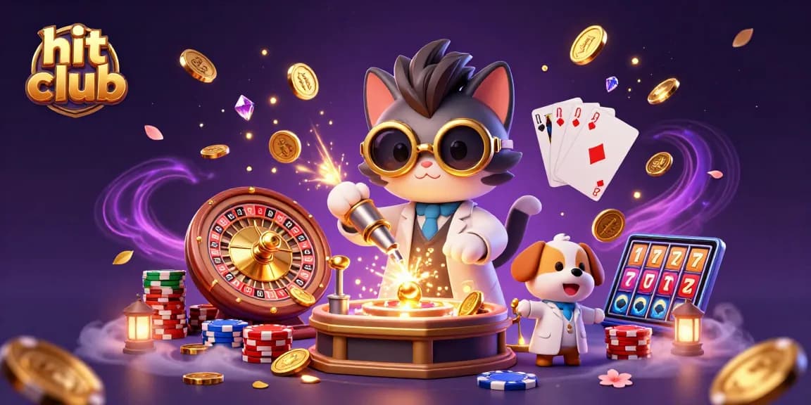 Experience the excitement of hit club with golden coins, dynamic characters, and immersive gaming elements in a vibrant scene.