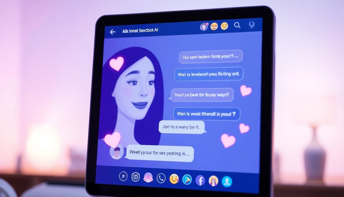 Engaging visual of a friendly AI chatbot discussing sex chat ai in a warm virtual atmosphere.