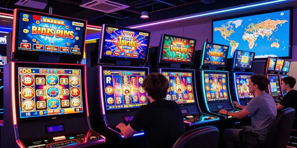 Excited player enjoying new non UK casinos with vibrant slot games and engaging bonuses in a modern digital setting.