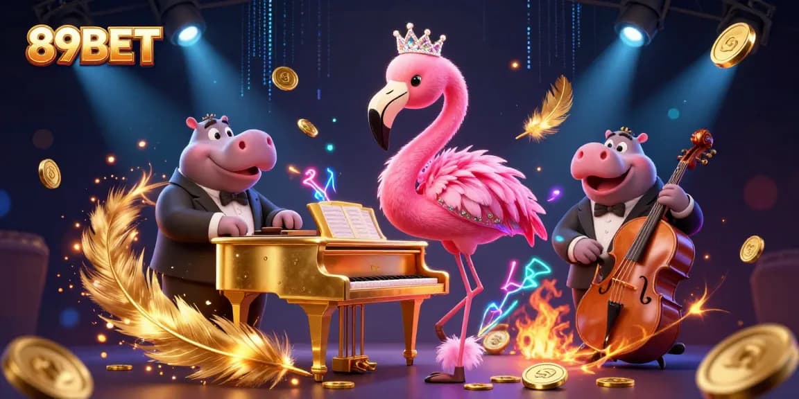 Experience the excitement of 89BET with vibrant casino characters and dynamic game elements.