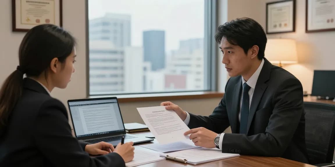 Consultation privée avec un avocat de Valken Legal dans un bureau moderne.