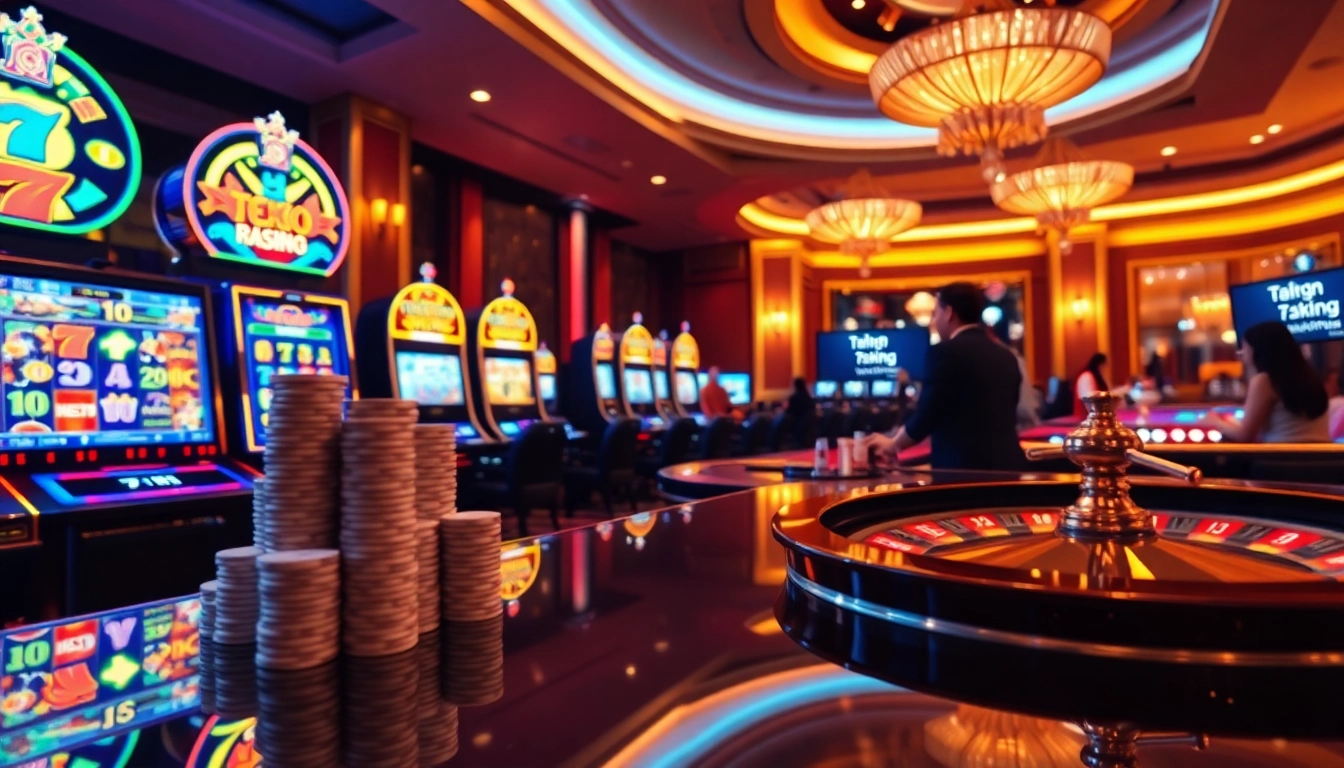 The excitement of winning at trang chủ 79king with vibrant slot machines and poker chips.