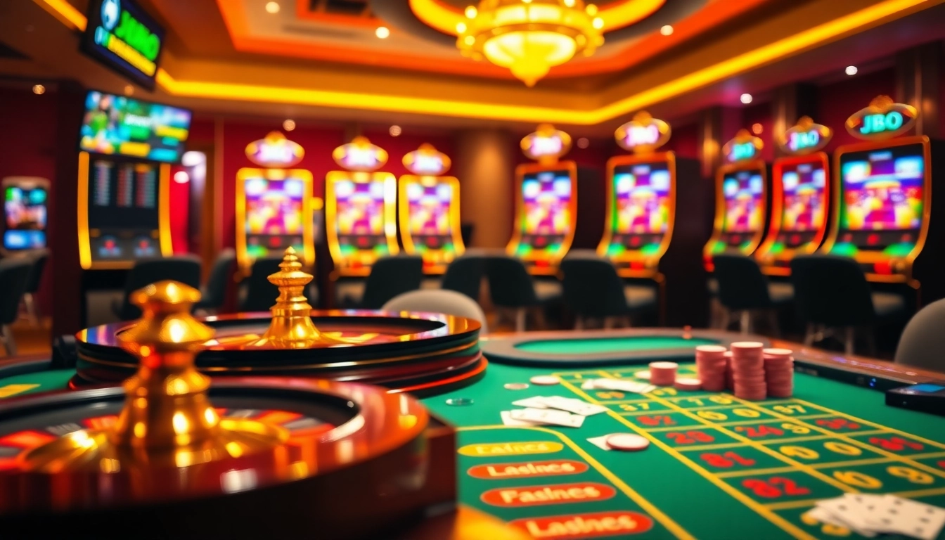 Engage in thrilling bets at JBO with colorful casino tables and winning streaks.