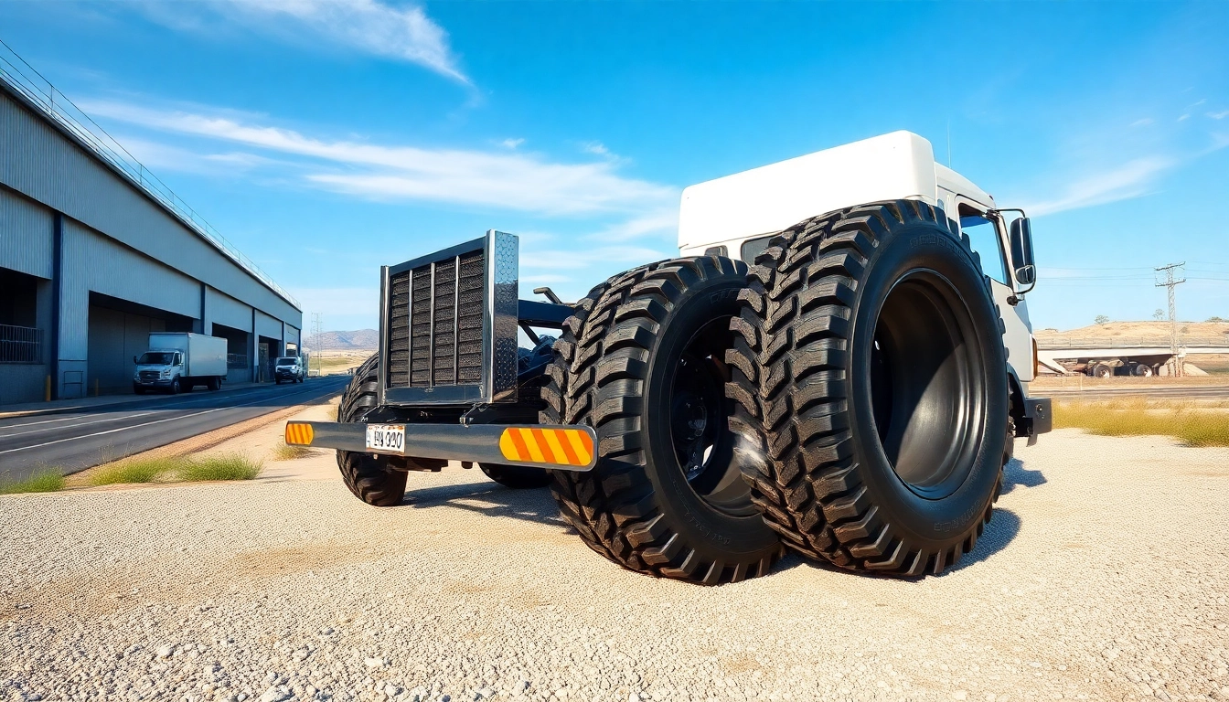 RR99 all-position commercial truck tires showcased in an industrial setting.