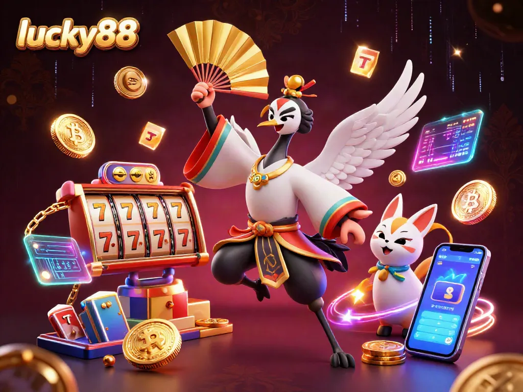 Experience the exciting lucky88 slot game featuring vibrant 3D characters and crypto elements for maximum thrill.
