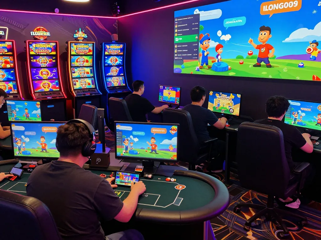 Players enjoying various games on the sun win online gaming platform in a vibrant digital environment.