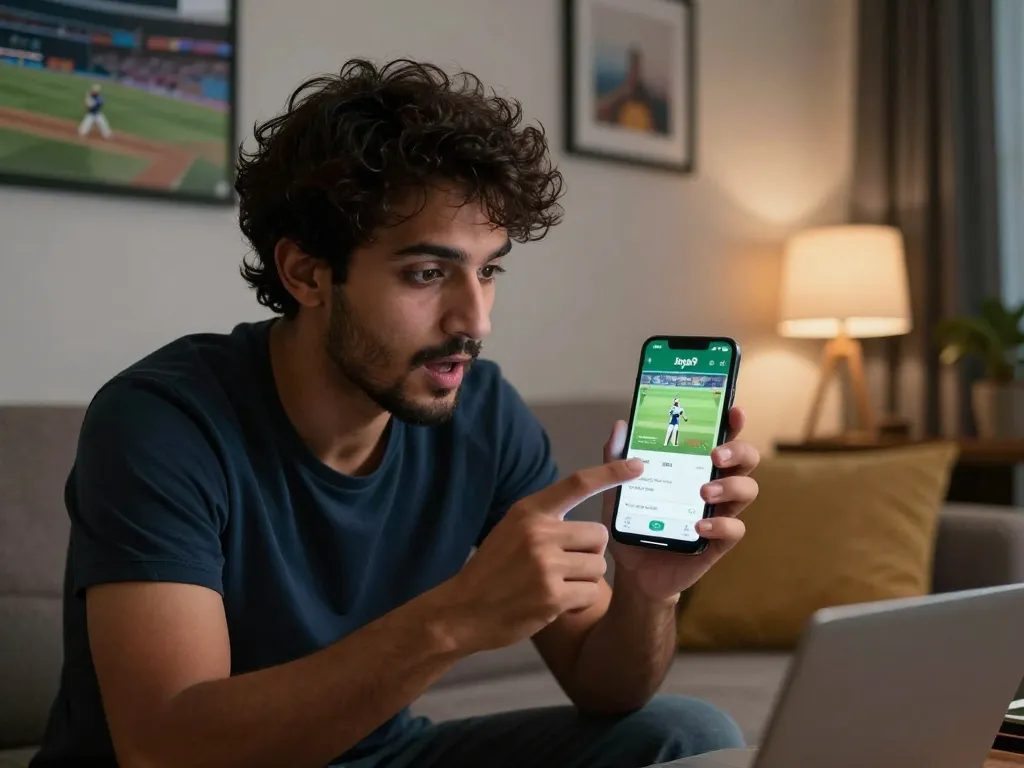 Betting on Joya9 best cricket matches with excitement in a cozy living room.