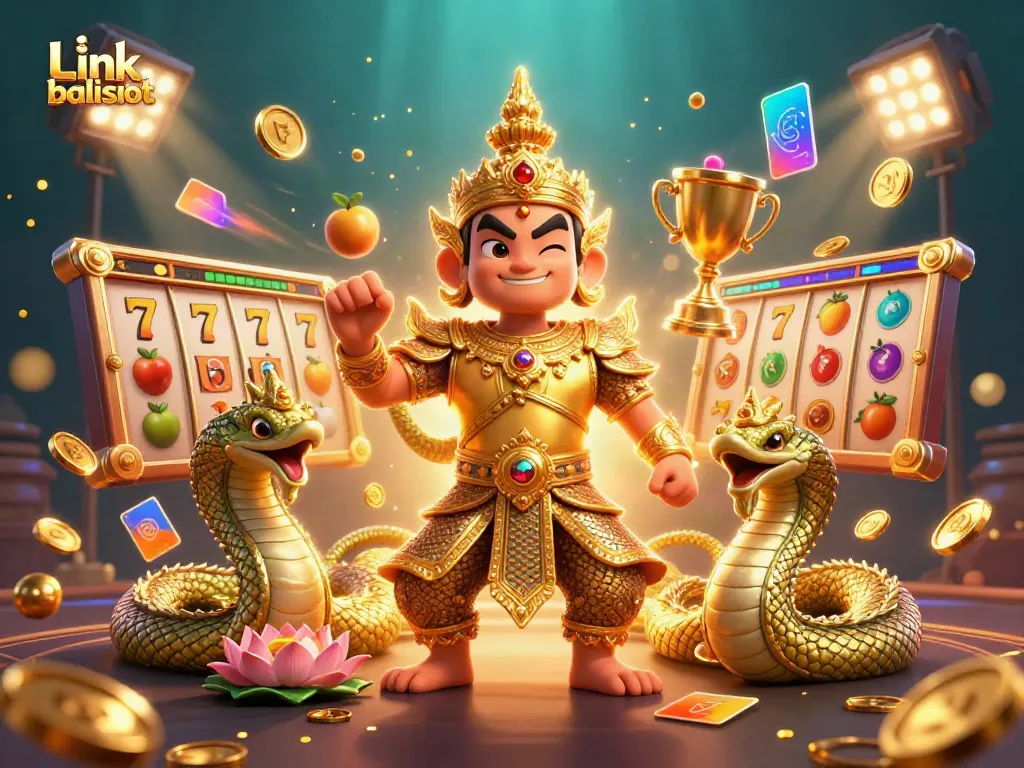 Experience thrilling gameplay at Link balislot with energetic slot reels and vibrant casino elements.