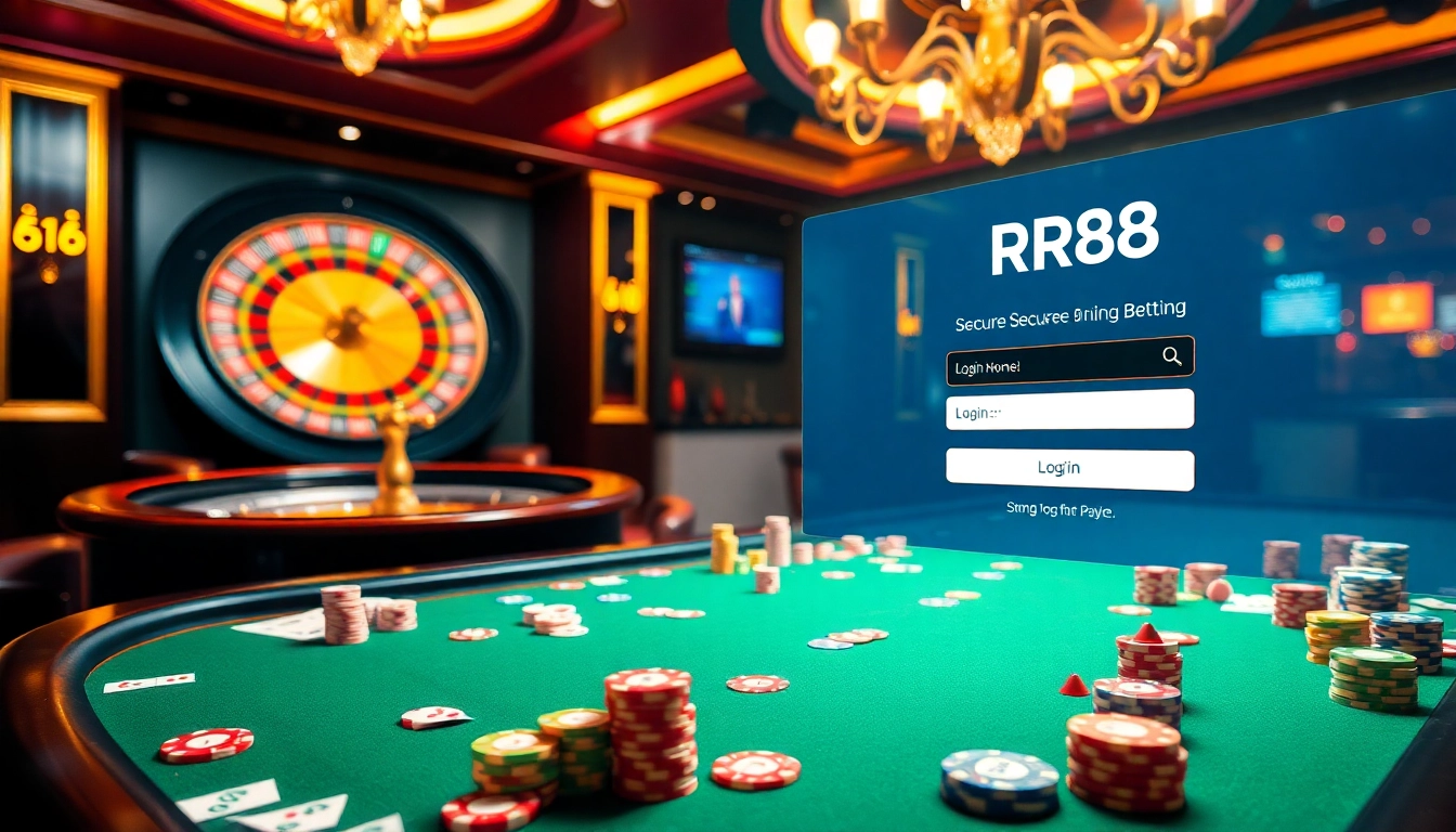 Experience seamless rr88 đăng nhập at a luxurious casino table with engaged players and vibrant chips.