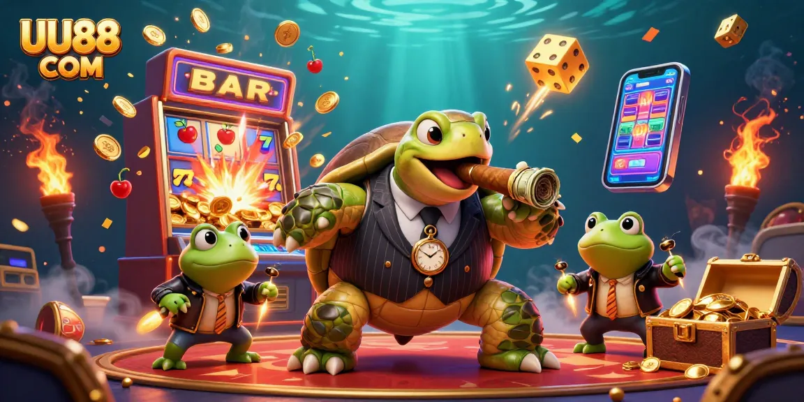 Experience thrilling wins at UU88 COM with this lively 3D casino scene featuring unique characters.