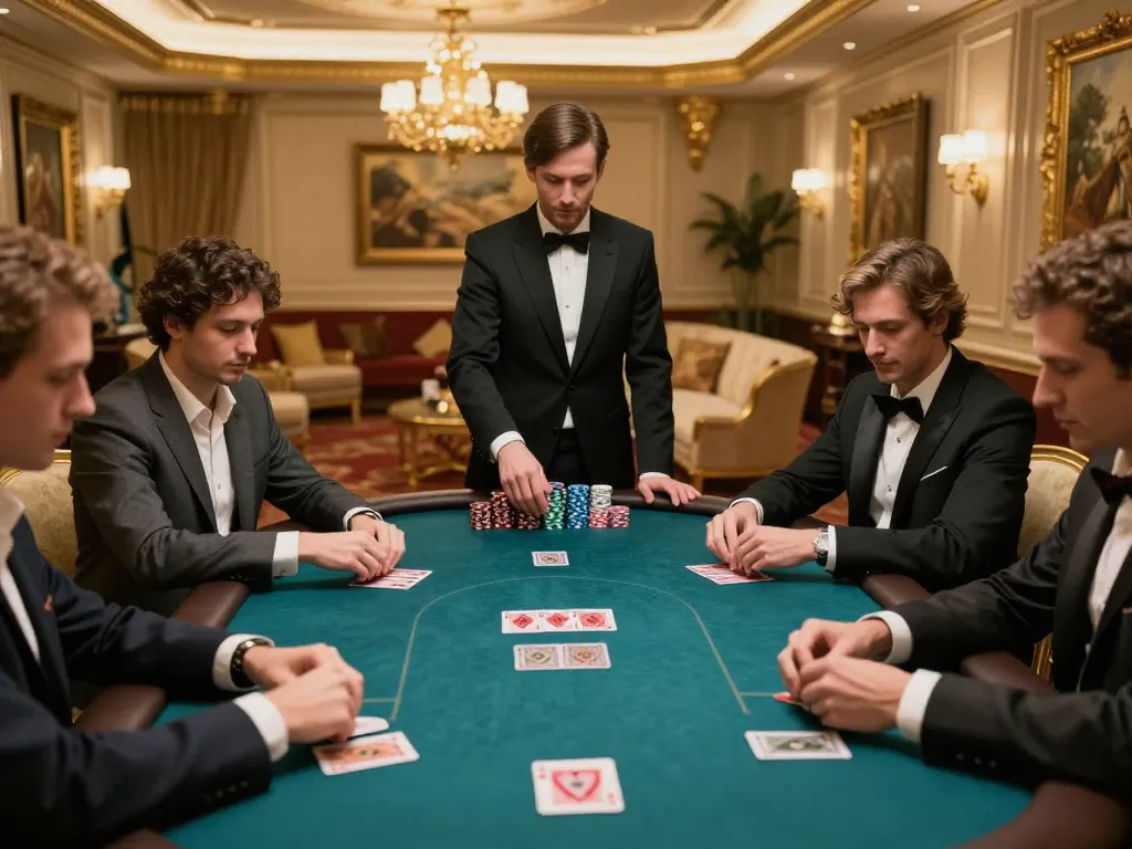 GK88 VIP poker game in an upscale setting with players strategizing during high stakes