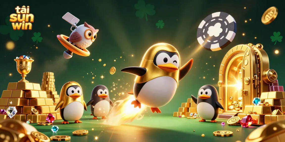 Experience excitement with tải sun win as a penguin rocket blazes towards a casino station.