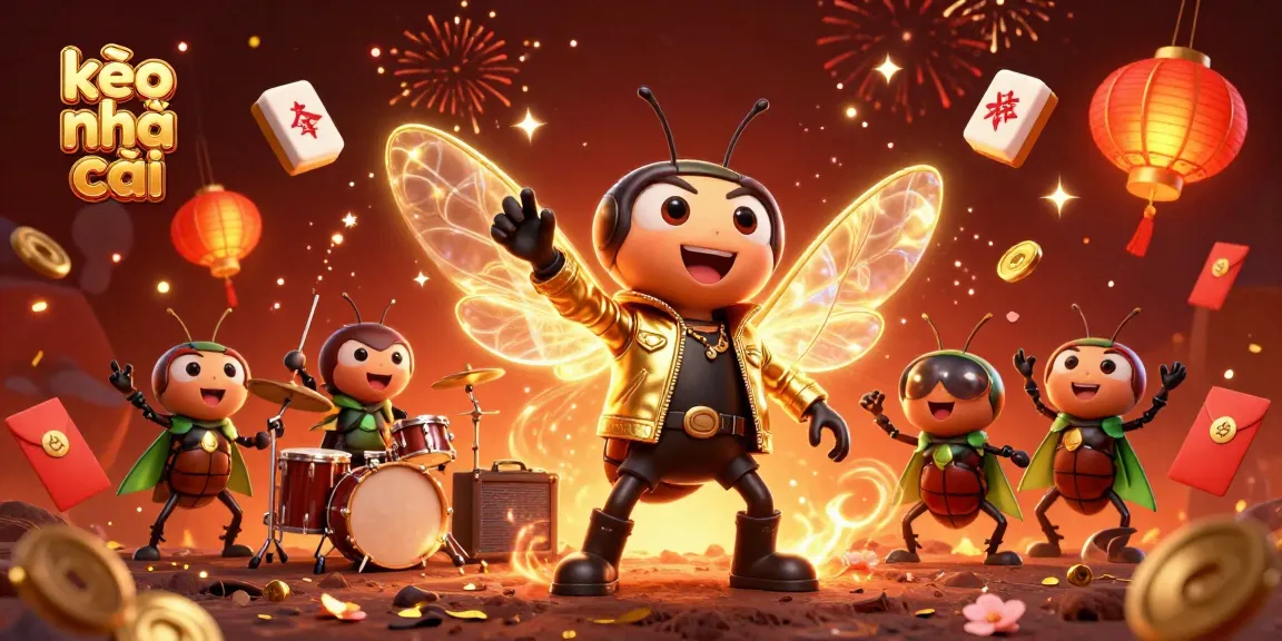 Experience kèo nhà cái with a vibrant 3D casino scene featuring lively characters and festive elements.