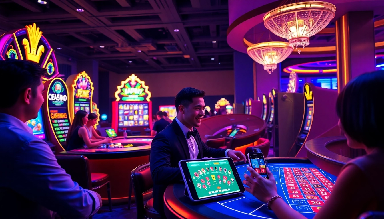 Players enjoying gaming at new88go.com with vibrant casino atmosphere and thrilling online betting experiences.