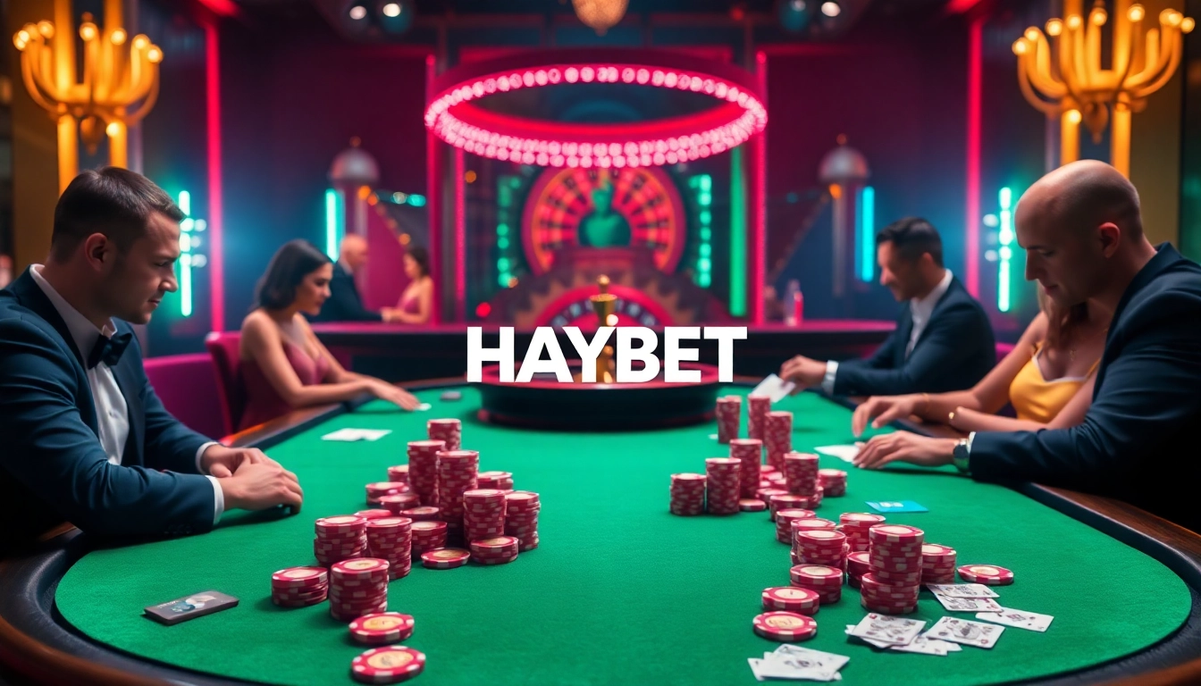 Experience the excitement of HAYBET with high-stakes poker and roulette in a luxurious casino.