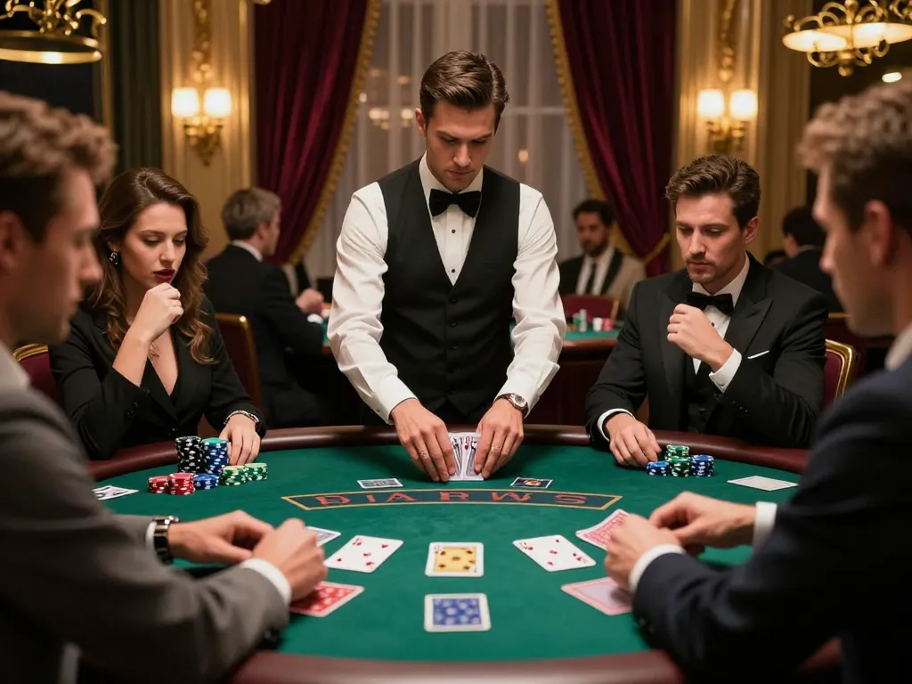 uu88 players strategizing at a blackjack table, immersed in the game for better odds