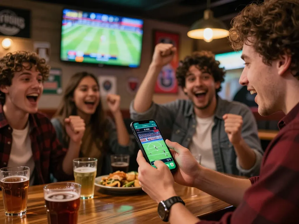 Discover thrilling action at nhà cái bl555 as friends engage in live sports betting excitement.