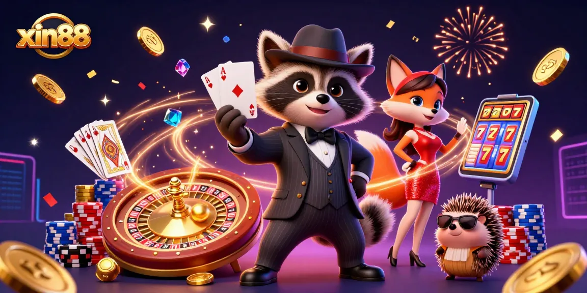 Experience thrilling wins at xin88 with vibrant 3D casino elements in an engaging illustration.