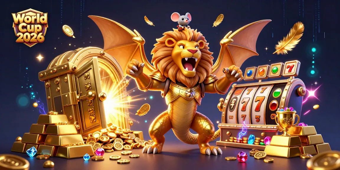 Bet on the World Cup 2026 with dazzling treasures, slot machines, and a majestic chimera creature.