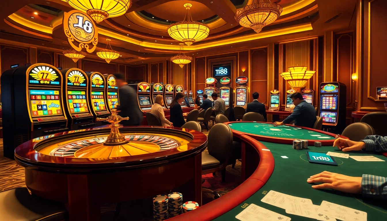 Experience thrilling gameplay at tr88 with vibrant slot machines and engaging table games.
