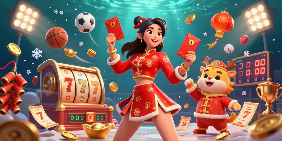 Nổ hũ jackpot excitement depicted with a vibrant Asian woman celebrating, surrounded by dynamic casino elements.