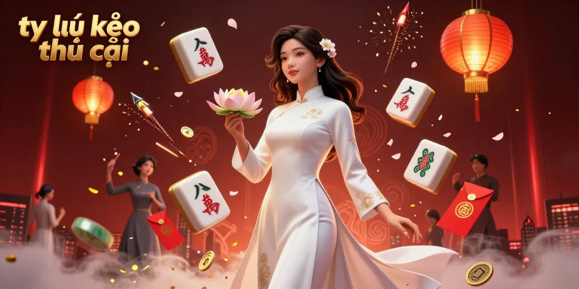 Experience thrilling tỷ lệ kèo nhà cái with a graceful Asian woman in a vibrant casino scene filled with rich details.