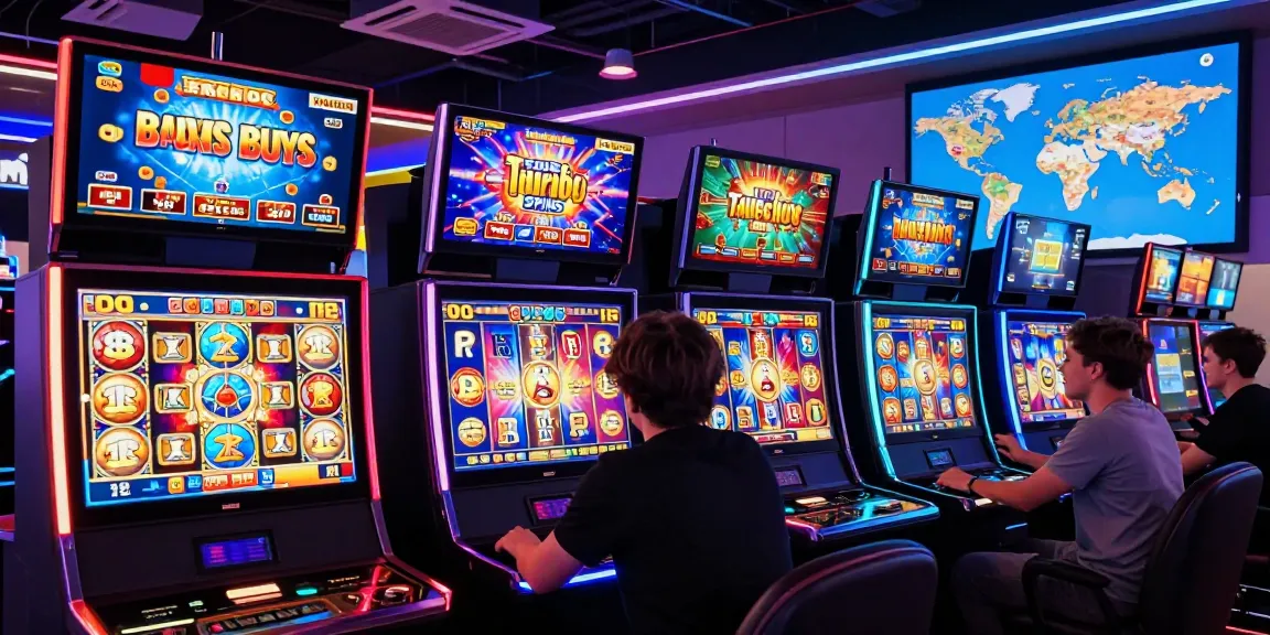 Excited player enjoying new non UK casinos with vibrant slot games and engaging bonuses in a modern digital setting.