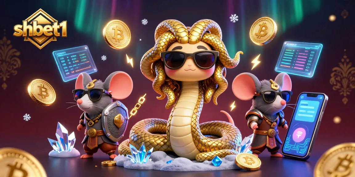 Experience gaming excitement at shbet1 with vibrant 3D illustration depicting lively characters amidst cryptocurrency-themed elements.