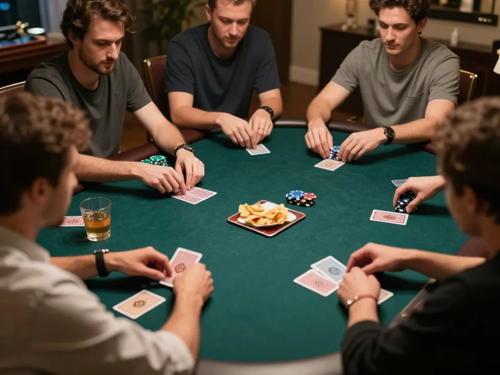 Players engaging in strategic poker gameplay at 789F, showcasing intense betting and social interaction.