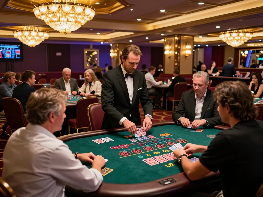 Players enjoying an exciting game at CO88 blackjack tables in a vibrant casino setting.