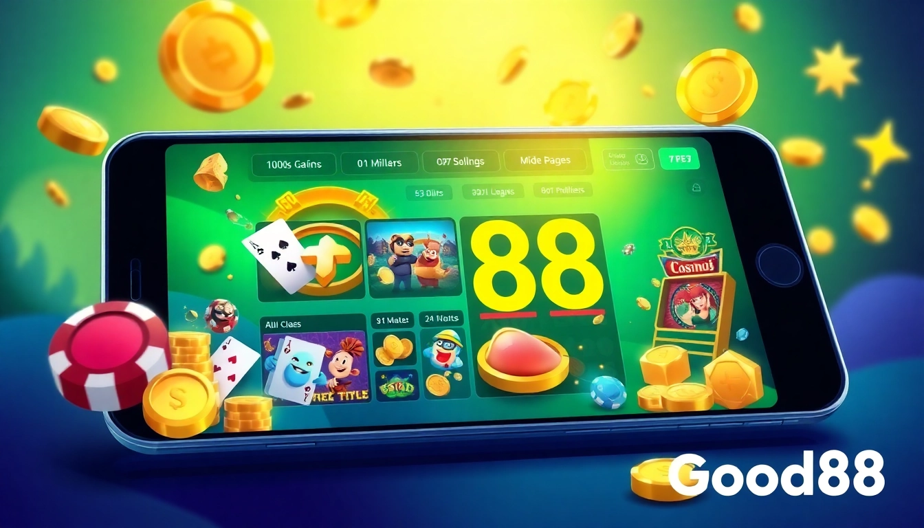 Engaging online gambling scene representing Good88.hu.net, showcasing vibrant games and a modern interface.