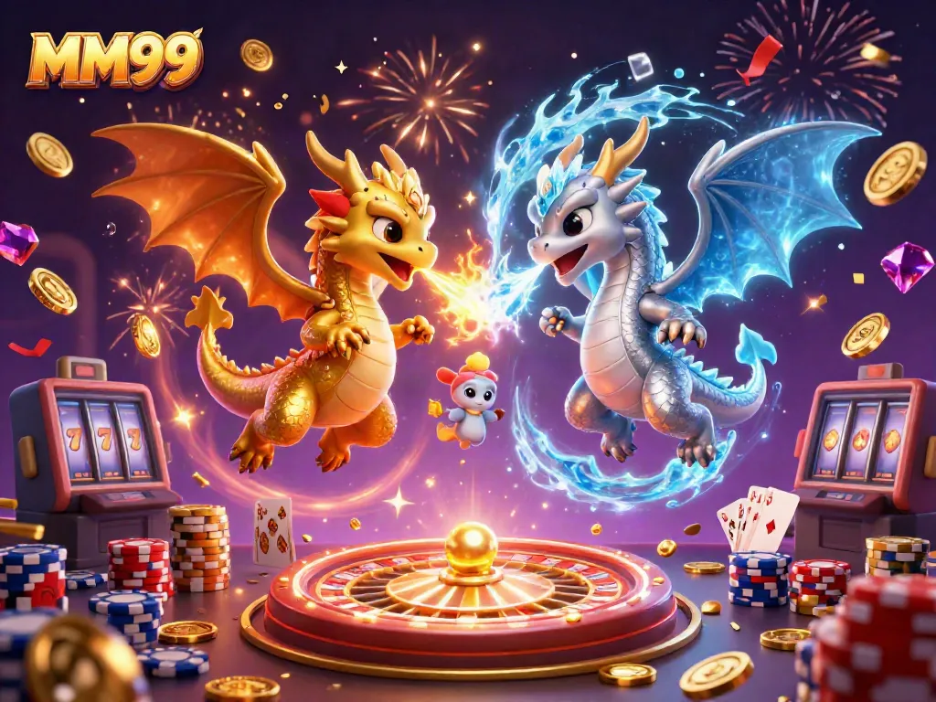 Experience the thrill of MM99 with stunning dragons and dazzling casino elements.
