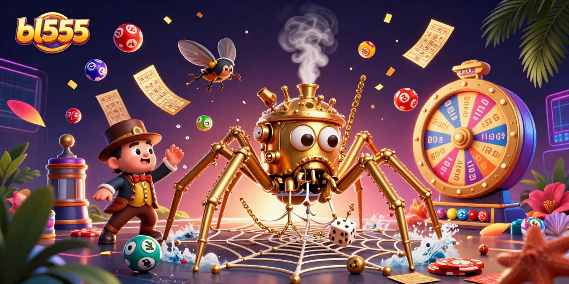 Win big with bl555 in a vibrant 3D casino scene featuring steampunk elements and dynamic gambling action.