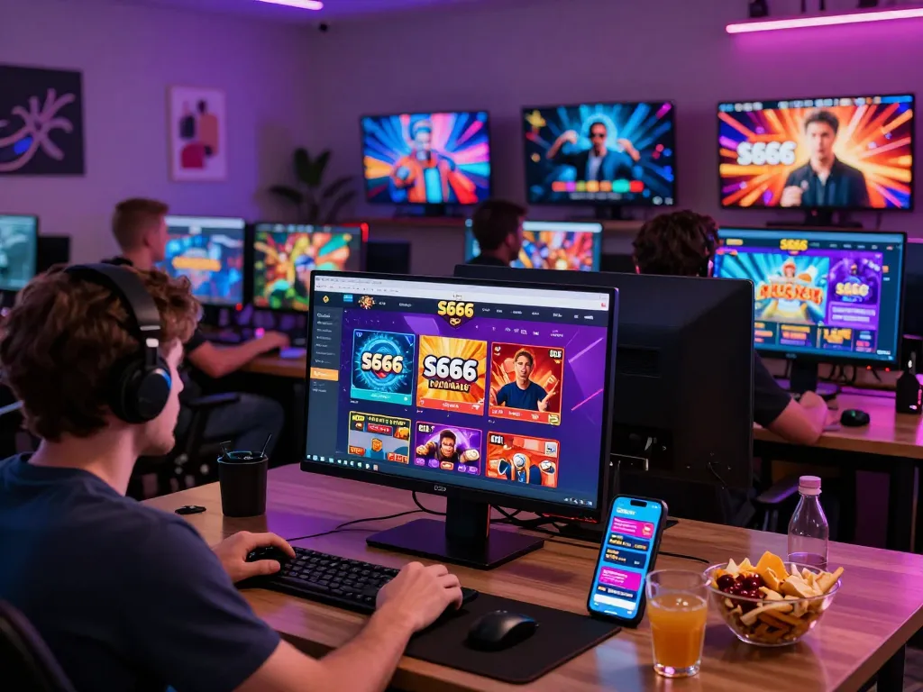 S666 online gaming scene showcasing players enjoying thrilling casino games.