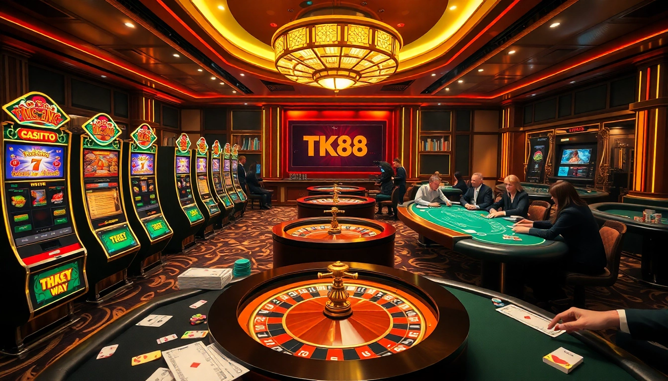 Experience the thrill of victory at TK88 Casino with vibrant slot machines and engaging gameplay.