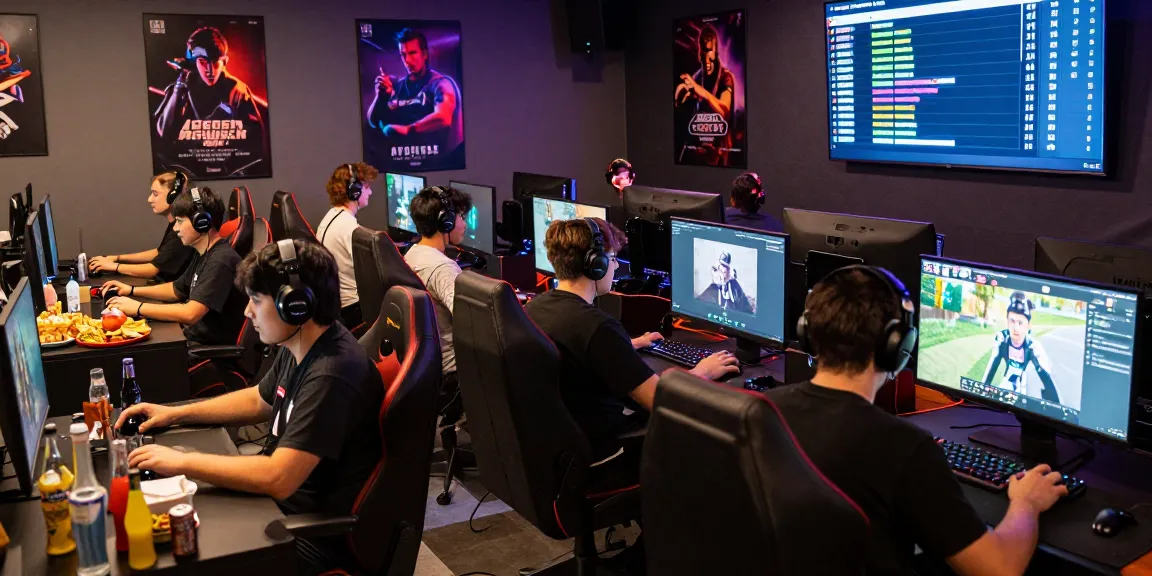 Engaged gamers in a lively gaming lounge navigating lemon121 login screens seamlessly for ultimate gaming experience