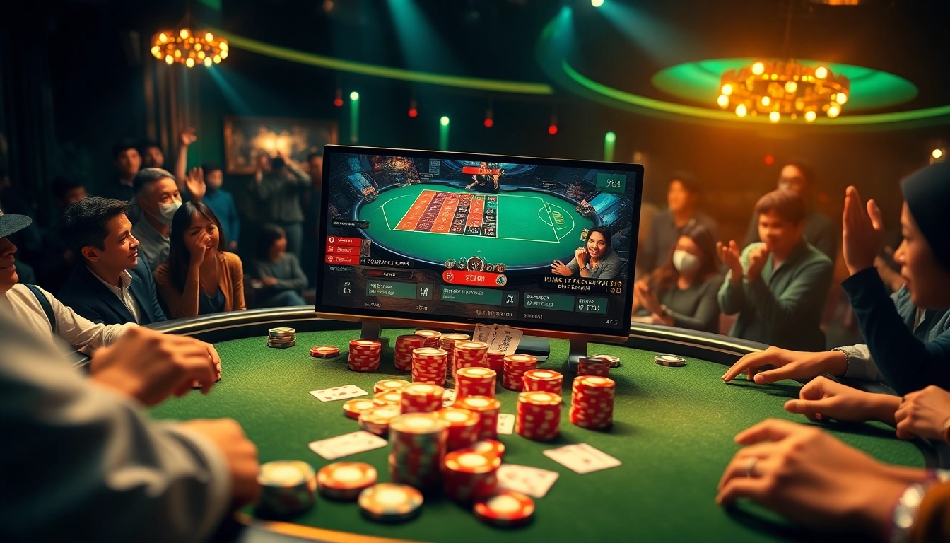 Capture the excitement of Nhà cái đá gà uy tín with vibrant gambling visuals featuring sleek poker chips and live betting.